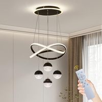 Lustre moderne en fer, acrylique et silicone pour salle à manger, lampe de salon, luminaire suspendu LED 80w