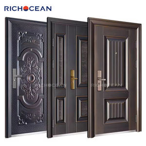 <span class=keywords><strong>Puerta</strong></span> Principal de <span class=keywords><strong>Entrada</strong></span> Exterior de Metal con Relieve, Personalizada por la Fábrica Richocean de Foshan, con Cerradura - Product Image 1