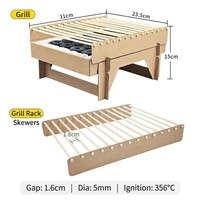 JIAHUI Midden-Oosten Shawarma Lange Wegwerp BBQ Grill 45cm Grote Capaciteit Bamboe Houtskool Papier Grill Saoedi-Arabië Egypte