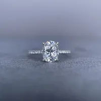 Bague élégante en argent sterling 925 avec moissanite MuShan Designer Jewelry, plaquée or 18 carats, pour petite amie, brevet MST, bagues GRA
