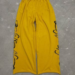 Pantalones de chándal personalizados 100% algodón para hombre, de pierna ancha, estilo hip hop, elásticos, de tiro medio, rectos, con estampado serigrafiado, ecológicos. - Product Image 4