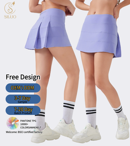 <span class=keywords><strong>Falda</strong></span> de Golf Corta para Mujer, Personalizada, de Secado Rápido, Alta Calidad, Elástica en Cuatro Direcciones, Nailon y Spandex, Transpirable, Suave y Lisa, <span class=keywords><strong>Falda</strong></span> de Tenis - Product Image 1