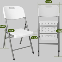 Chaise pliante d'extérieur de qualité supérieure Chaise de jardin en plastique pour événement de mariage Chaise pliante en résine blanche