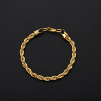 Collier chaîne en acier inoxydable doré de 3 mm de largeur, chaîne torsadée en acier inoxydable, collier statement