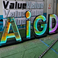 Panneau de miroir infini en verre de forme personnalisée 3D LED Panneau publicitaire Infinity Mirror LED Channel Lettre Signe