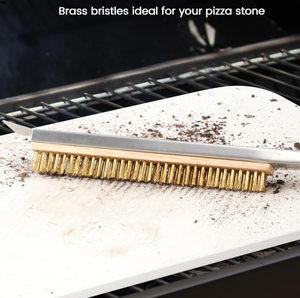 Brosse <span class=keywords><strong>à</strong></span> <span class=keywords><strong>pizza</strong></span> 21 ''avec grattoir en pierre en acier inoxydable-poils en laiton-manche en bois-anneau suspendu-accessoire de <span class=keywords><strong>four</strong></span> <span class=keywords><strong>à</strong></span> <span class=keywords><strong>pizza</strong></span> extérieur - Product Image 5