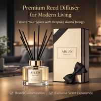 Coffret cadeau Aikun Luxury Glass Bottle, emballage gaufré, formule IP12, diffuseur à roseaux 150ml, ensemble d'arômes pour la fragrance des halls d'hôtel