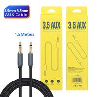Câble audio stéréo haute fidélité 3,5 mm vers 3,5 mm, 1,5 m, tressé en nylon, pour ordinateur portable, smartphone, voiture, home cinéma, OEM/ODM