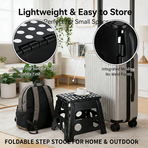 Hot Sale Portable PP Material Lightweight Folding <strong>Stool</strong> 43-46cm Height Modern Design <strong>for</strong> <strong>Bedroom</strong> Home Use - Product Image 2