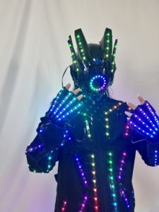 Costume de robot pixel numérique LED pleine couleur Kryoman <span class=keywords><strong>David</strong></span> <span class=keywords><strong>Guetta</strong></span> Future Clothing, marcheur sur échasses, pour adultes, fête de célébration, salle de bal - Product Image 2