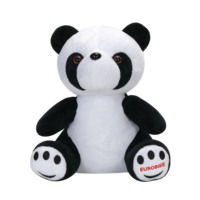 Peluche Panda Assis Adorable, Ours Panda en Peluche Doux avec Pattes Imprimées, Logo Personnalisé, Peluche Animale pour Cadeau Enfant
