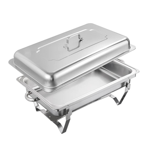 Plat Chafing en Acier Inoxydable : Ensemble Chauffe-Plats de Buffet avec Méthode de Chauffage au Combustible - Product Image 1