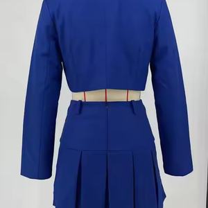 Conjunto de Dos Piezas de Lino de Alta Calidad a Bajo Precio, Top Corto Informal con Solapa Ajustada para Mujer, Falda Corta de Lino con Cintura Elástica - Product Image 6