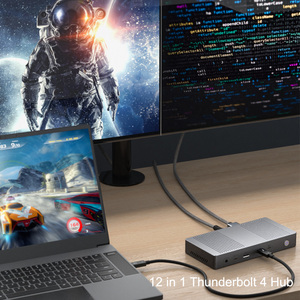 Ult-đoàn kết 12 trong 1 <span class=keywords><strong>Thunderbolt</strong></span> 4 trung tâm kép <span class=keywords><strong>HD</strong></span> HDMI2.0 4K 60Hz DP 4K 144Hz USB 3.0 SD TF RJ45 TB4 Docking Station kép 4K màn hình - Product Image 3