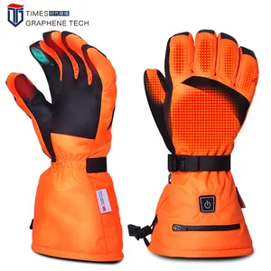 Outdoor Reflective Rechargeable Battery Electric Ski Warming Liner Cooler Heated Work Gloves Usb Finger Split Work Heated Gloves