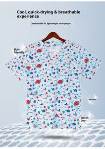 زي تمريض عصري بأكمام قصيرة للجنسين مع شعار مخصص، مصنوع من مزيج البوليستر/سباندكس سريع الجفاف وقابل للتنفس للمستشفيات - Product Image 4
