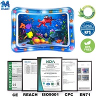 Tapis de jeu aquatique gonflable en PVC pour bébés, sans BPA, 65 cm et 105 cm, pour le temps sur le ventre, vente en gros OEM&ODM