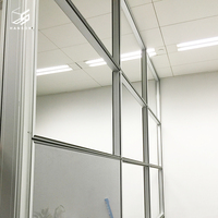 Cadre en aluminium bon marché cloison de verre fixe intérieur en bois verre pleine hauteur cloison de séparation de bureau
