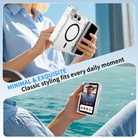 JUNBO Étui pour iPhone Duo Fold, aimant renforcé avec coque transparente magnétique sans fil, étui pour téléphone Surface Duo