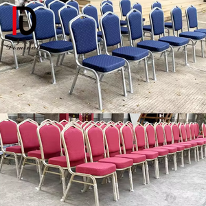 Vente en gros de chaises d'hôtel de banquet de mariage bon marché de luxe empilables dorées à louer en métal fer acier - Product Image 4