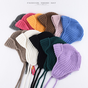 Gorro <span class=keywords><strong>de</strong></span> esquí coreano <span class=keywords><strong>de</strong></span> color liso para hombre, cálido para otoño e invierno, estilo Lei Feng, con protección para las orejas, estampado digital - Product Image 2