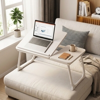 Table d'ordinateur portable pliable en bois à hauteur réglable, support portable pour lit, bureau, maison, travail, étude, chambre