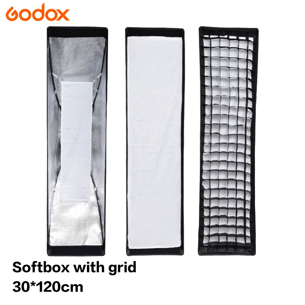 GODOXソフトボックス30 * 120cm長方形ソフトボックスハニカムグリッド