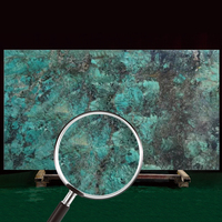 GOLDTOP Villa Decor Luxe Pierre Naturelle Polie Dalle Jumbo Mur Amazonite Turquoise Granite Rétroéclairé Marbre Vert
