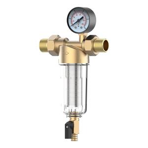 Pré-filtre de 1 pouce fourni par le fabricant avec manomètre pour usage domestique, auto-nettoyant, boîtier tout en cuivre, accessoires - Product Image 2