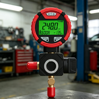 Necool PG-10B <strong>Digital</strong> Pressure <strong>Gauge</strong> Valve Body Design Durable Construction air Conditioning High or Low Measures Pressure