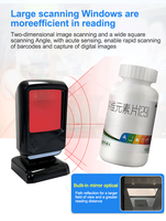 Lecteur de codes-barres USB Edoo D46 de haute qualité, plateforme d'imagerie omnidirectionnelle, lecteur de codes QR 1D/2D, scanner de codes-barres filaire de bureau