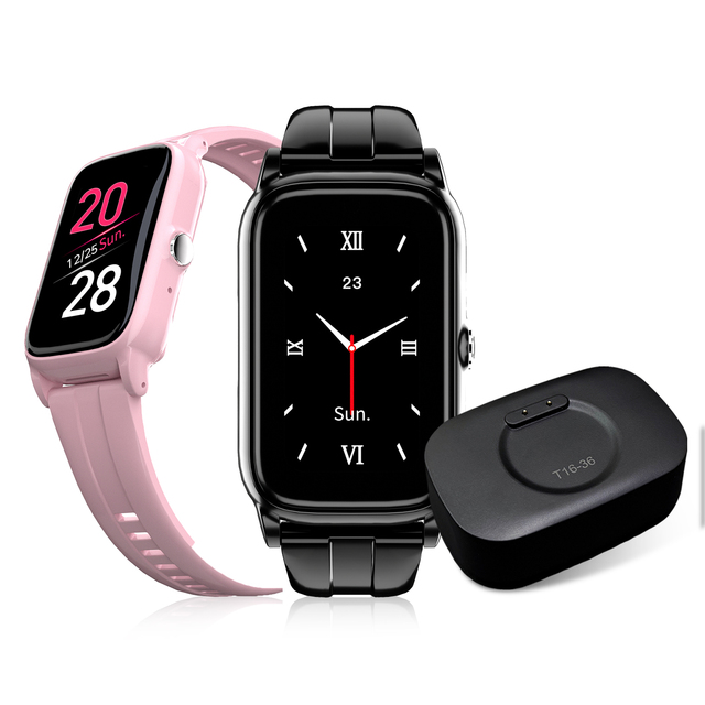 For Senior Smart Watch Voice Calling SOS GPS Tracking Fall Detection IPS Display IP67 Waterproof Custom Fit Rubber Band