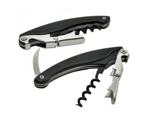 Tire-bouchon pour sommeliers, ouvre-bouteille manuel à traction unique avec coupe-feuille et extracteur de bouchon de bouteille, noir - Product Image 3