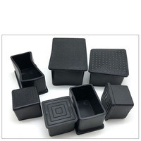 Embouts de pieds de meubles en PVC antidérapants carrés, capuchons de pieds de chaise noirs et protections d'extrémité de pieds de table