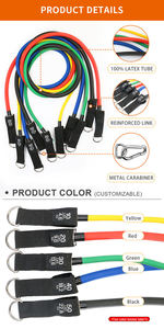 Bandas de Resistencia para Ejercicio, 11 Piezas, de Látex TPE, para Gimnasio y Yoga, con Correas de Tensión y Cuerdas - Product Image 2