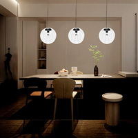 Lustre LED en verre européen de luxe, lampe suspendue moderne, commande par interrupteur, éclairage décoratif de plafond pour salon et salle à manger