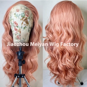 Phụ Nữ Của Dài Xoăn Phía Trước Ren Tóc Giả Với Sóng Lớn Bưởi Tự Nhiên Bột Màu Brazil Tóc Sợi Hóa Chất Mũ - Product Image 5