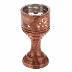 Brûleur d'encens en bois avec incrustation d'os arabe pour cadeau de ramadan arabe avec brûleur Bakhoor fait à la main au design de luxe. - Product Image 1