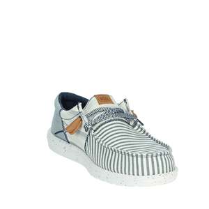 Hey Dude Mocassins en toile rayés blancs et bleus pour hommes, chaussures décontractées - Product Image 5