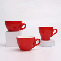 Ensemble tasse et soucoupe à expresso en céramique, 6 couleurs, logo personnalisé, OEM ODM, vente en gros directe d'usine, tasse à café en gros pour cafés