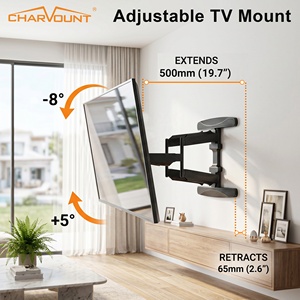 Support <span class=keywords><strong>mural</strong></span> articulé pour téléviseur à mouvement complet, en acier laminé à froid, robuste, pour écran LCD de 40 à 85 pouces, charge de 60 kg, VESA 600x400 mm, <span class=keywords><strong>câble</strong></span> - Product Image 3
