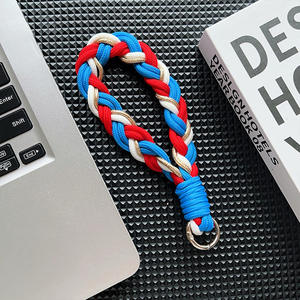 حبل هاتف يدوي الصنع من الماكرامي بوهو مع سلسلة مفاتيح - هدية عيد الميلاد للأم، إكسسوار بوليستر بأسلوب بوهيمي - Product Image 6