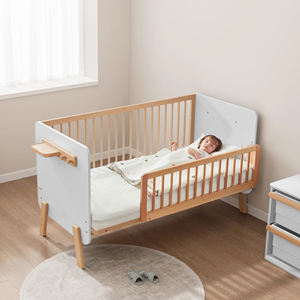 <span class=keywords><strong>Lit</strong></span> d'appoint pour bébé <span class=keywords><strong>avec</strong></span> plateau <span class=keywords><strong>de</strong></span> rangement, lits bébé modernes en bois pour tout-petits, hauteur réglable - Product Image 2