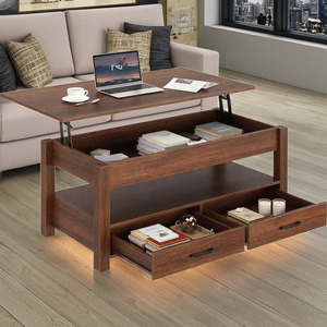 2025 moderno tavolo da caffè in legno massello con vetro di alto livello per soggiorno Villa <span class=keywords><strong>sala</strong></span> da pranzo all'aperto uso cucina - Product Image 2