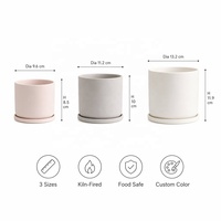 Pot de fleurs en céramique YBH, finition mate, avec soucoupe, pour décoration intérieure et jardin, pot pour plantes succulentes, vente en gros, couleur et logo personnalisés