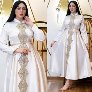 Jalabiya Fashion Wear New Islamic Wearing Womens Abayas & Jalabiya Satin Kaftans Dress Different Colors Wear kurta/kurti Style