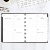 Agenda 2026 con espiral, tamaño A5, calendario con correa en inglés, planificador impreso, cubierta de cuero, logotipo en lámina dorada, cuaderno ecológico