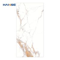 Carreaux de sol en porcelaine modernes certifiés CE Hanse 600x1200mm, entièrement émaillés, polis, effet marbre, pour projets commerciaux et villas