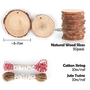 <b>Wood</b> <b>Slices</b> Round 7 X 7 Inches Unfinished Rustic Craft Wedding Centerpiece Table Decorations - Product Image 4