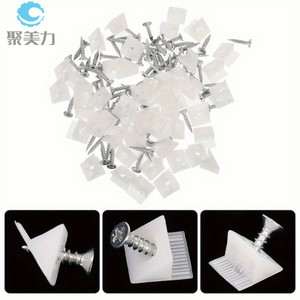 Support d'angle en plastique Jumei à 45 degrés, blanc, pièces de fixation pour meubles GMN2478 - Product Image 2
